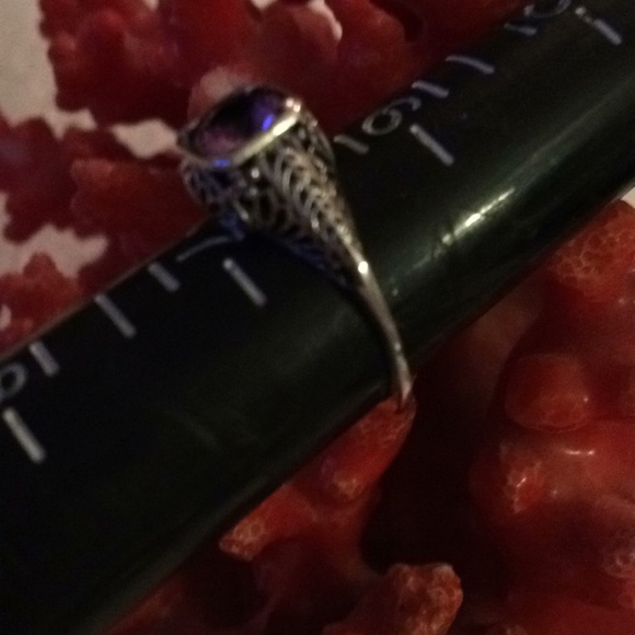 Art Deco 925 amethyst ring - Picture 6 of 7